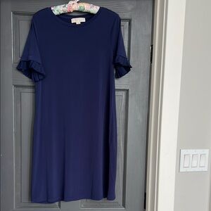 Michael Kors, Navy Blue Ruffle Sleeve Dress, size small